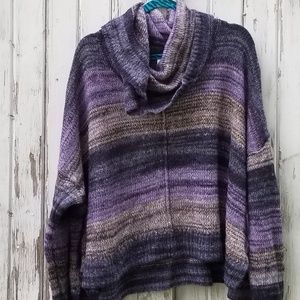 Cowl Alpaca Boxy Stripe Sweater Sun & Shadow